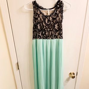 NWT Pinkblush Mint Lace Top Maternity Maxi Dress